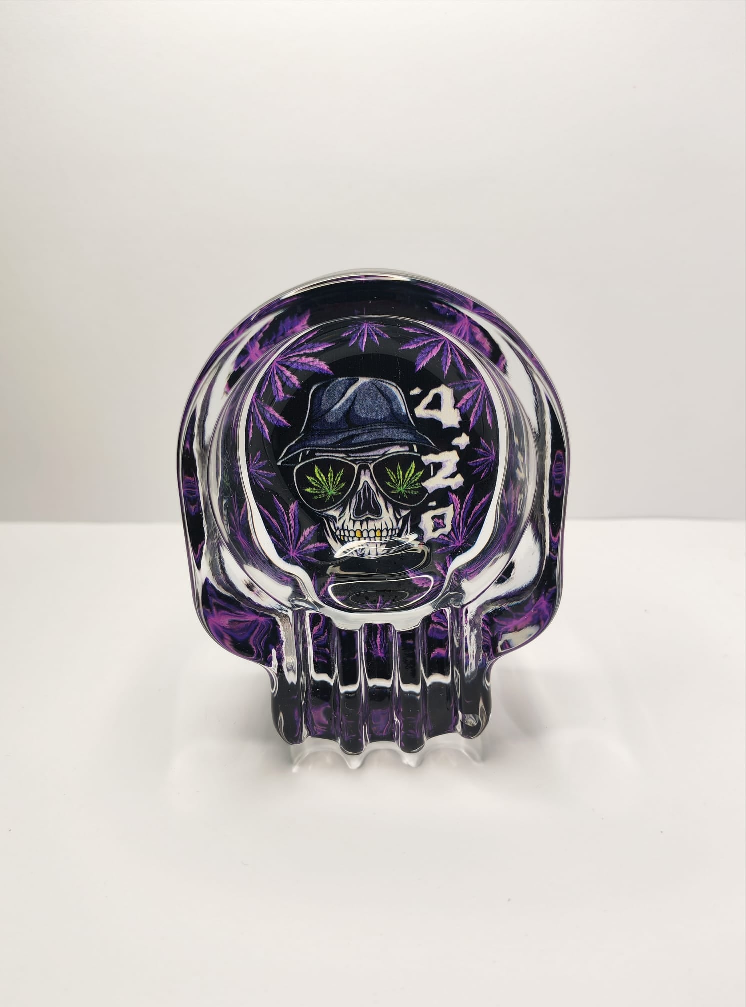 Wise Skies Glass Skull AshTray