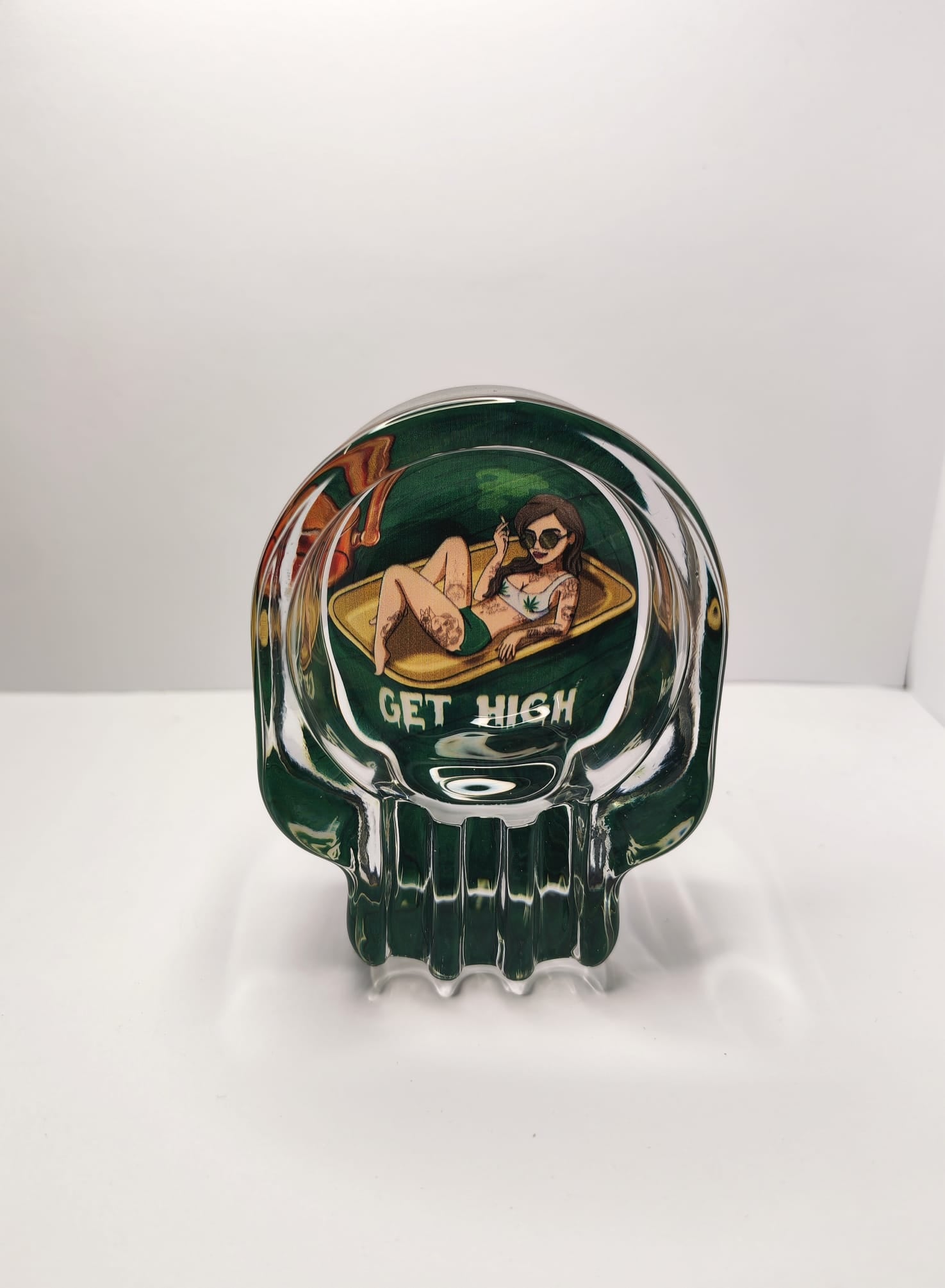 Wise Skies Glass Skull AshTray