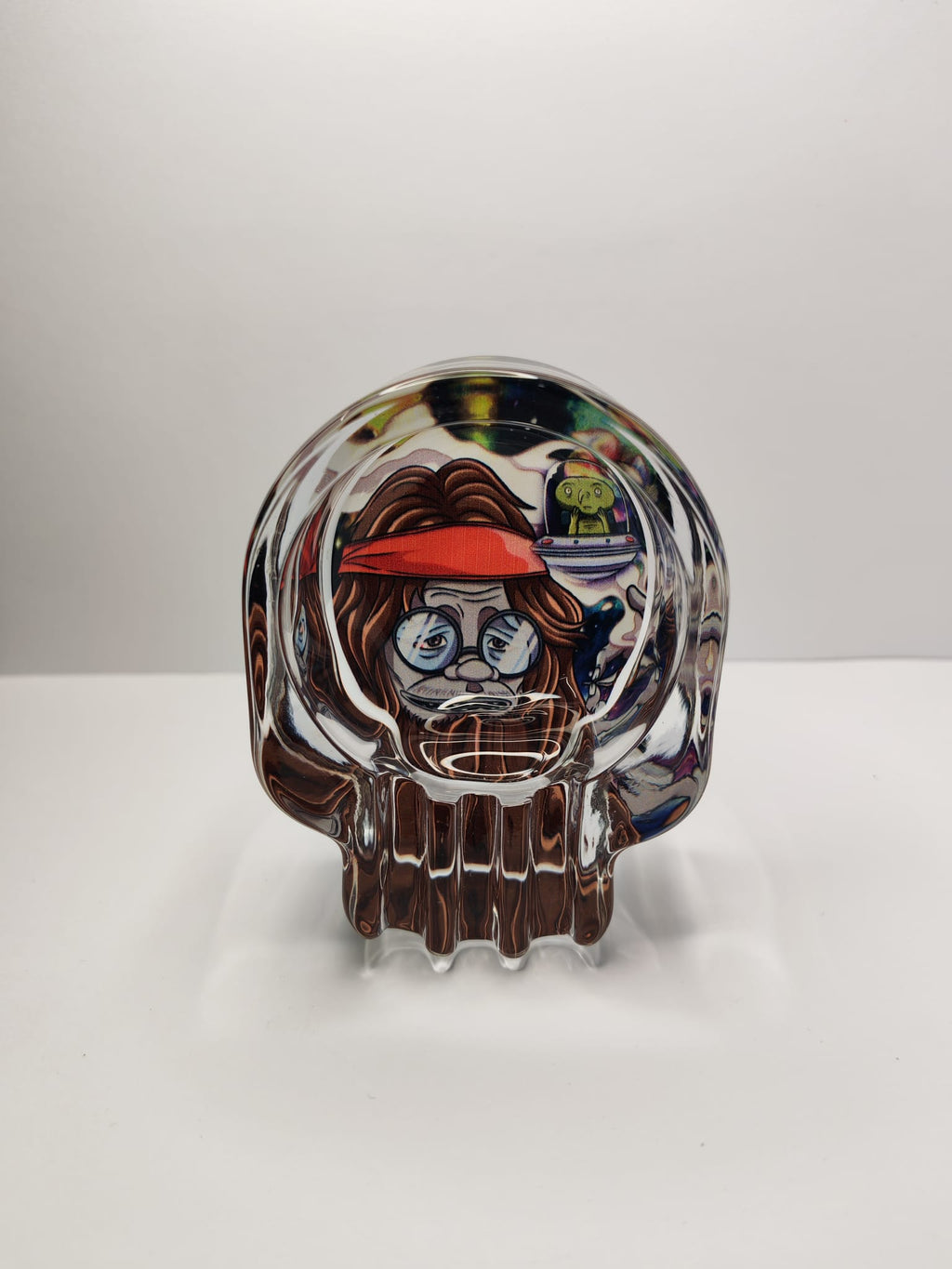 Wise Skies Glass Skull AshTray