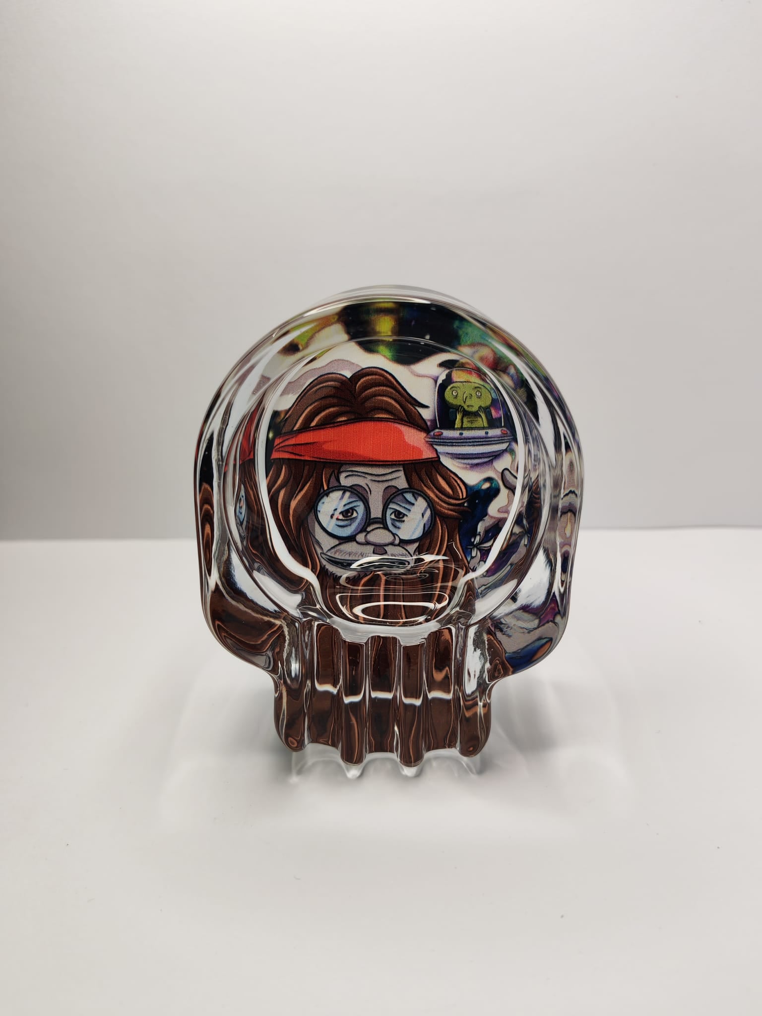 Wise Skies Glass Skull AshTray