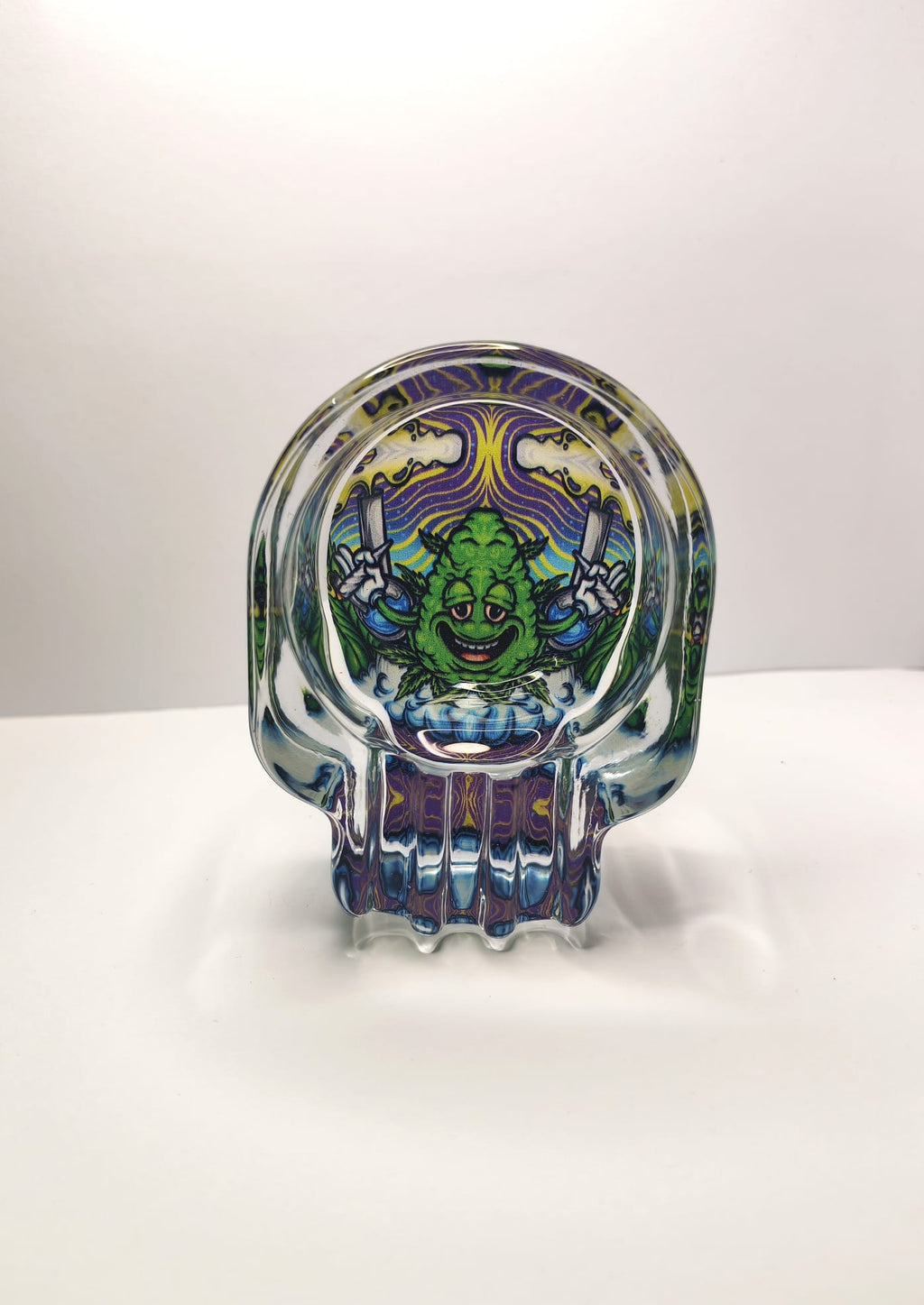 Wise Skies Glass Skull AshTray