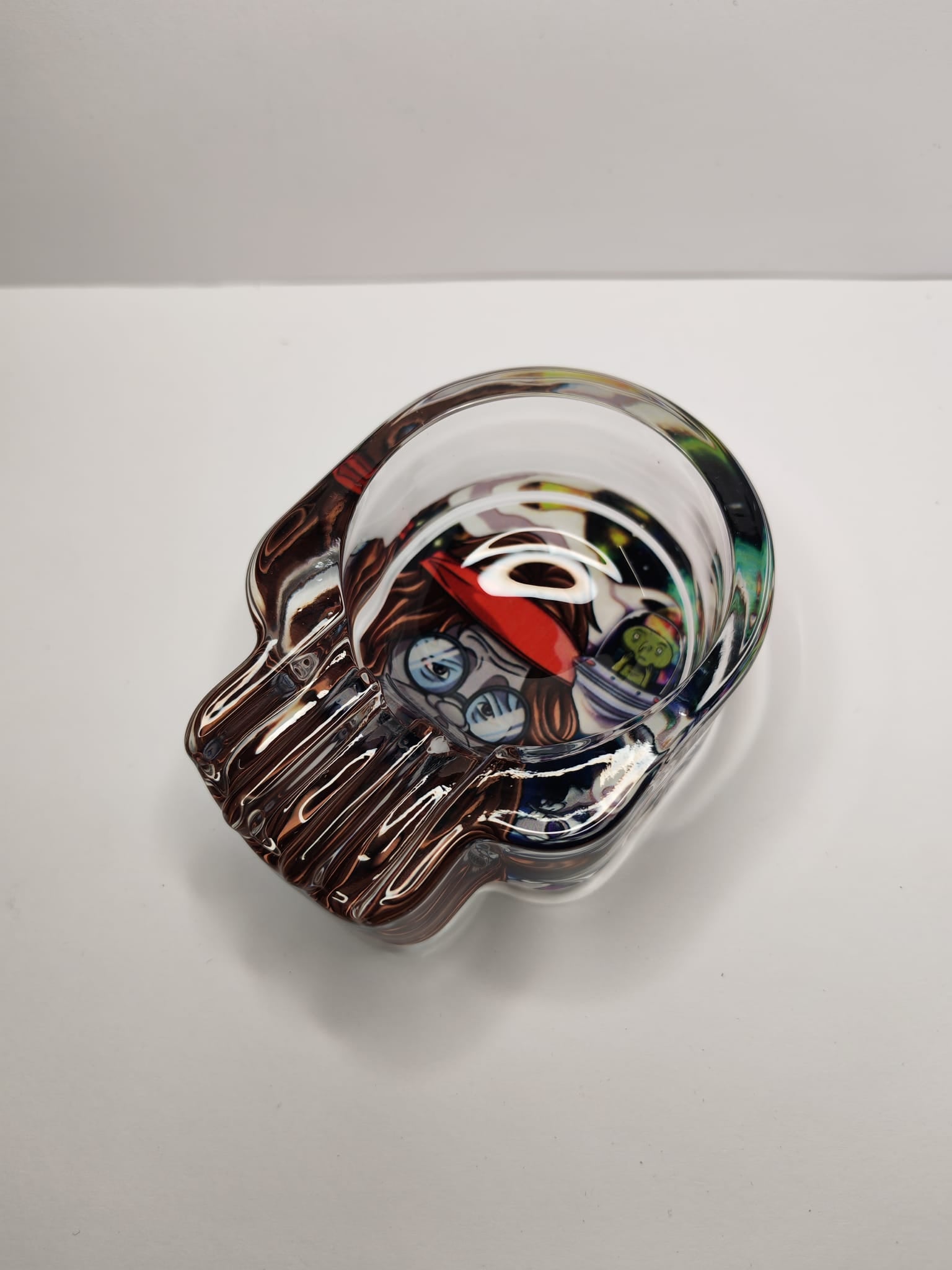 Wise Skies Glass Skull AshTray