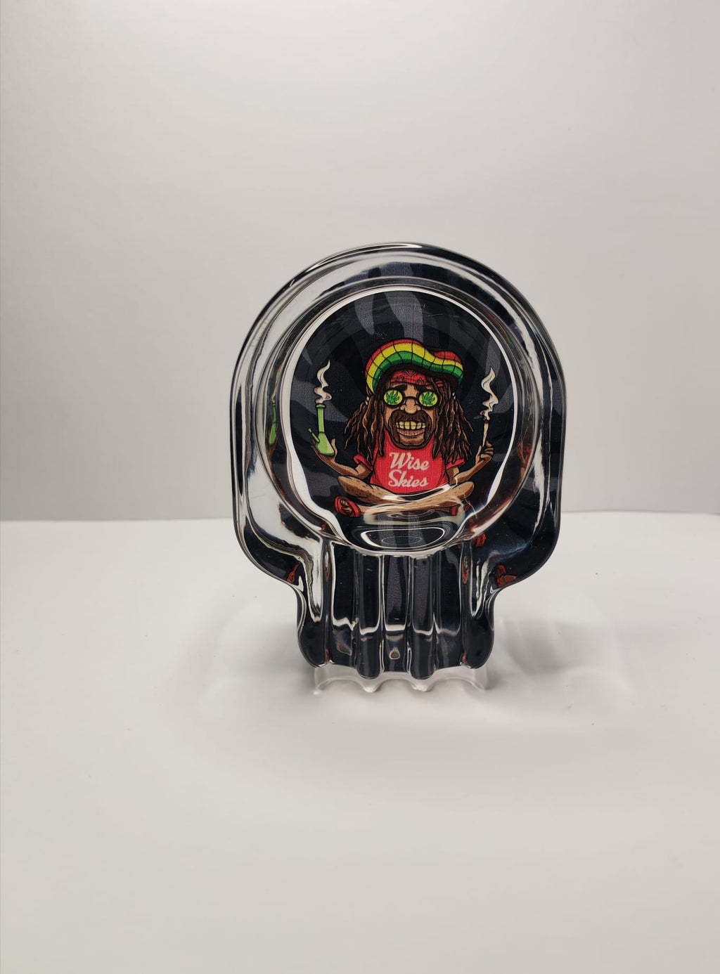 Wise Skies Glass Skull AshTray