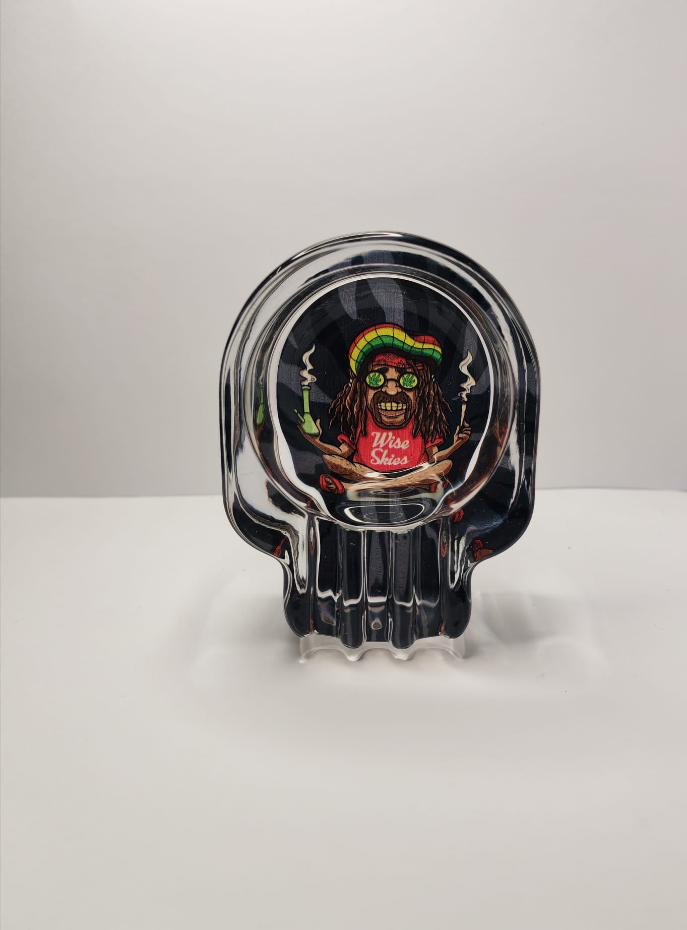 Wise Skies Glass Skull AshTray